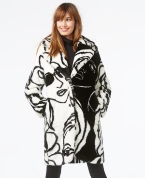 Dawn Levy Faux-fur Sketch-print Coat
