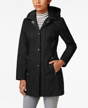 Anne Klein Hooded Water Resistant Turn-lock Trench Coat