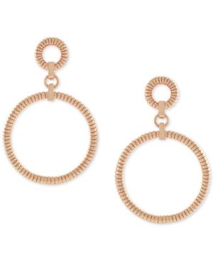 Vince Camuto Rose Gold-tone Circular Drop Earrings