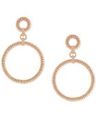 Vince Camuto Rose Gold-tone Circular Drop Earrings