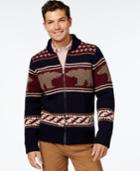 Tommy Hilfiger Grylls Shawl-collar Zip-front Bear Sweater