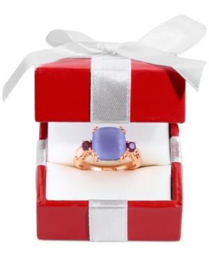 Effy Blue Chalcedony, Rhodolite Garnet And Diamond Accent Ring In 14k Rose Gold (4-1/4 Ct. T.w.)
