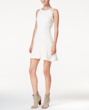 Kensie Textured Lace-detail Fit & Flare Dress