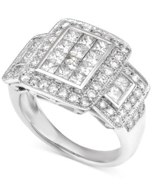 Diamond Multi-square Cluster Ring (2 Ct. T.w.) In 14k White Gold