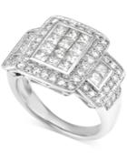 Diamond Multi-square Cluster Ring (2 Ct. T.w.) In 14k White Gold