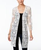 Style & Co. Embroidered Long Cardigan, Only At Macy's