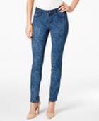 Earl Jeans Vine-print Indigo Wash Skinny Jeans