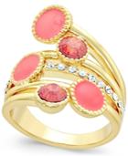 Inc International Concepts Gold-tone Multi-layer Stone And Crystal Statement Ring, Only At Macy's