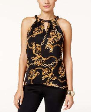 Thalia Sodi Chain-neck Printed Top, Only At Macy's