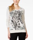 Style & Co. Sport Tiger Graphic Print Sweatshirt, Only At Macy's