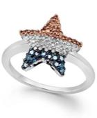 Diamond Flag Star Ring In Sterling Silver (1/4 Ct. T.w.)