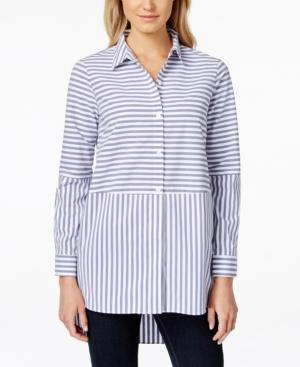 Vince Camuto Striped High-low Tunic Shirt