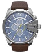 Diesel Watch, Men's Chronograph Brown Leather Strap 51mm Dz4281