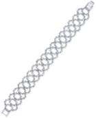 Inc International Concepts Silver-tone Crystal Pave Scallop Link Bracelet, Created For Macy's