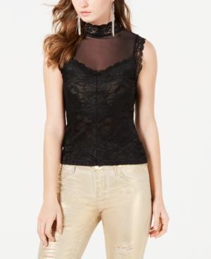 Guess Mansfield Lace Mock-neck Top