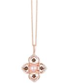 Le Vian Chocolatier Pink Freshwater Pearl (8mm) And Diamond (3/4 Ct. T.w.) Flower Pendant Necklace In 14k Rose Gold