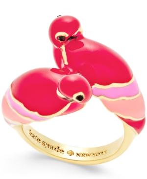 Kate Spade New York Gold-tone Pink Parrot Ring