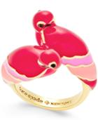 Kate Spade New York Gold-tone Pink Parrot Ring
