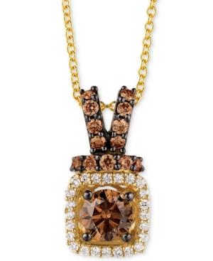 Le Vian Chocolatier Diamond Halo 18 Pendant Necklace (3/4 Ct. T.w.) In 14k Gold