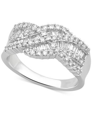 Diamond Weave-style Statement Ring (9/10 Ct. T.w.) In 14k White Gold