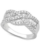 Diamond Weave-style Statement Ring (9/10 Ct. T.w.) In 14k White Gold