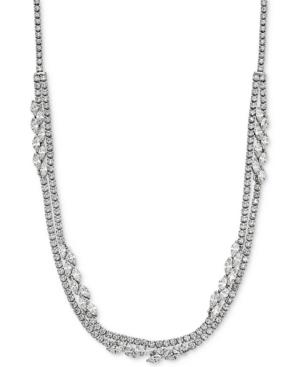 Arabella Swarovski Zirconia 17 Layered Collar Necklace In Sterling Silver