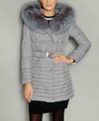 The Fur Vault Fox-fur-trim Hooded Puffer Coat