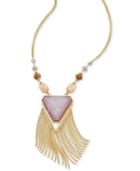 Inc International Concepts Gold-tone Large Triangle Stone Beaded Fringe Statement Necklace, Only At Macy's