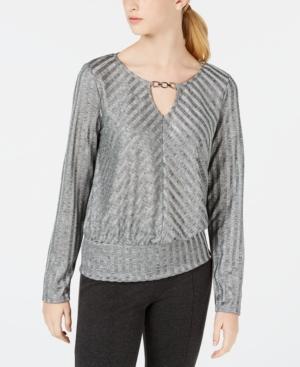 Bcx Juniors' Striped Keyhole Top