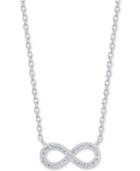Unwritten Crystal Pave Infinity Necklace In Sterling Silver