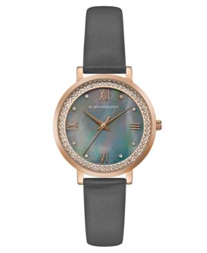 Bcbg Maxazria Ladies Grey Leather Strap Watch With Grey Mop Dial, 33mm