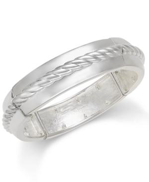 Charter Club Silver-tone Rope Detail Bangle Bracelet, Only At Macy's