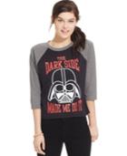 Mighty Fine Juniors' Star Wars Darth Vader Graphic Baseball T-shirt