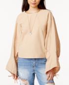 J.o.a. Cotton Oversized Tie-sleeve Top