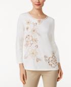 Alfred Dunner Beaded Embroidered Sweater