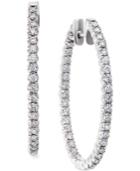Diamond Hoop Earrings In 14k White Gold (2 Ct. T.w.)