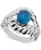 Blue Topaz Rope-style Ring (2-9/10 Ct. T.w.) In Sterling Silver