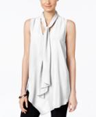 Alfani Petite Tie-front Blouse, Only At Macy's