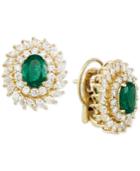 Rare Featuring Gemfields Certified Emerald (1-9/10 Ct. T.w.) And Diamond (2-1/3 Ct. T.w.) Stud Earrings In 14k Gold