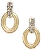 Charter Club Small Gold-tone Pave Link Drop Earrings, .8, Created For Macy's