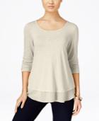 Style & Co Chiffon-hem Top, Only At Macy's