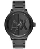Ax Armani Exchange Men's Black Ion-plated Stainless Steel Bracelet Watch 49mm Ax1365