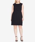 Tahari Asl Plus Size Button-detail Dress