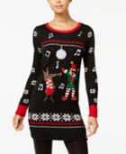 Hooked Up By Iot Juniors' Dab Disco Light-up Holiday Sweater