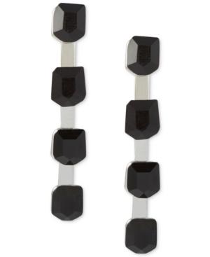 French Connection Silver-tone Stone Linear Earrings