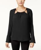 Thalia Sodi Bell-sleeve Hardware Top, Created For Macy's