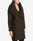 Dkny Plus Size Shawl-collar Hooded Walker Coat