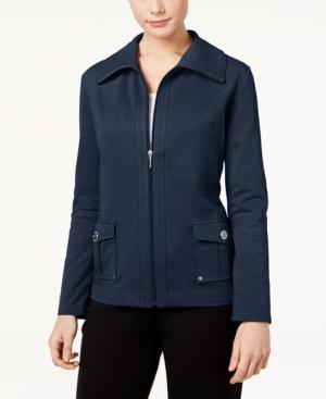 Karen Scott Petite Zip-up Jacket, Created For Macy's