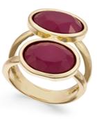 Inc International Concepts Gold-tone Double Stone Statement Ring, Only At Macy's