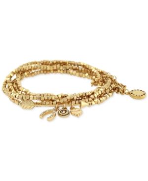 Bcbgeneration Gold-tone Beaded Multi-layer Lucky Charm Bracelet